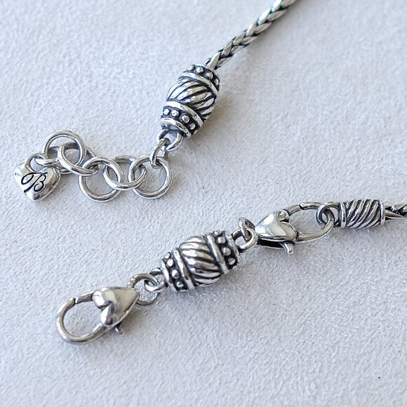 Brighton Charm Bracelet Barrel Beads Silver Plated Double Lobster Clasp 7-8" - Picture 2 of 3